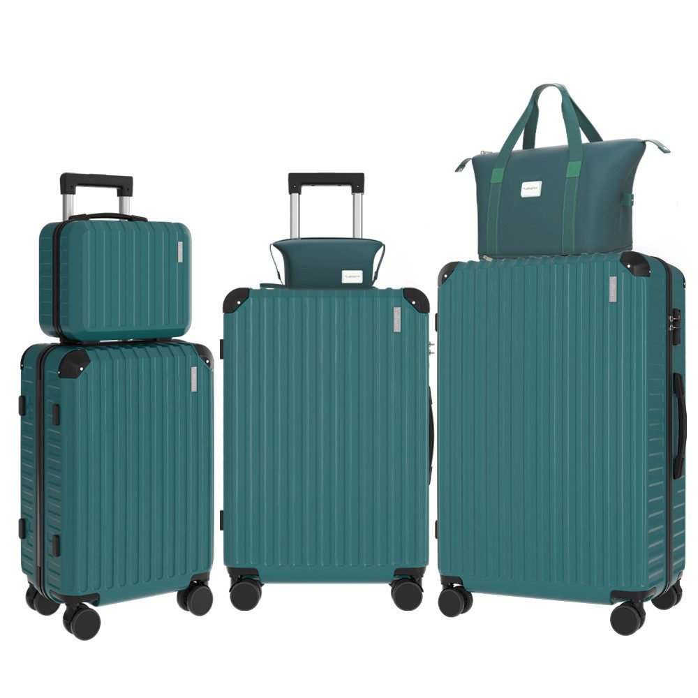 VALLSERO Trolleyset LG2 Hartschalen-Koffer set (S,M,L,XL) Rollkoffer, Reisekoffer, (Hartschalen Trolley 6-teiliges-set), Handgepäck 4 Rollen, ABS-Material, TSA Zollschloss, 6-teiliges Set