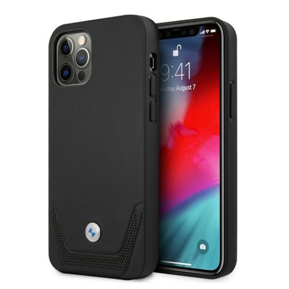 BMW Handyhülle Hartschale Schutzhülle Rückschale 6,1 Zoll, Hardcase, perforiert, Metall-Logo, Lizenzprodukt