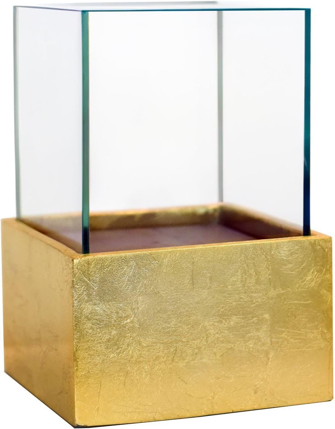Windlicht Fiberglas CANDELITA - Gold Blattoptik Hochglanz