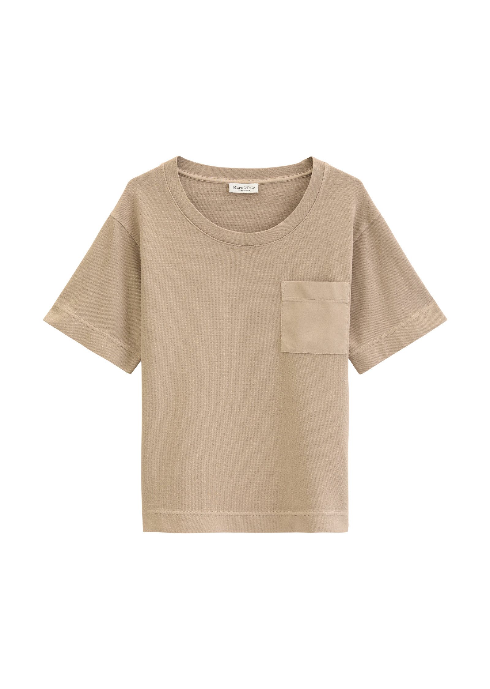 T-Shirt mit aufgesetzter Satin-Tasche