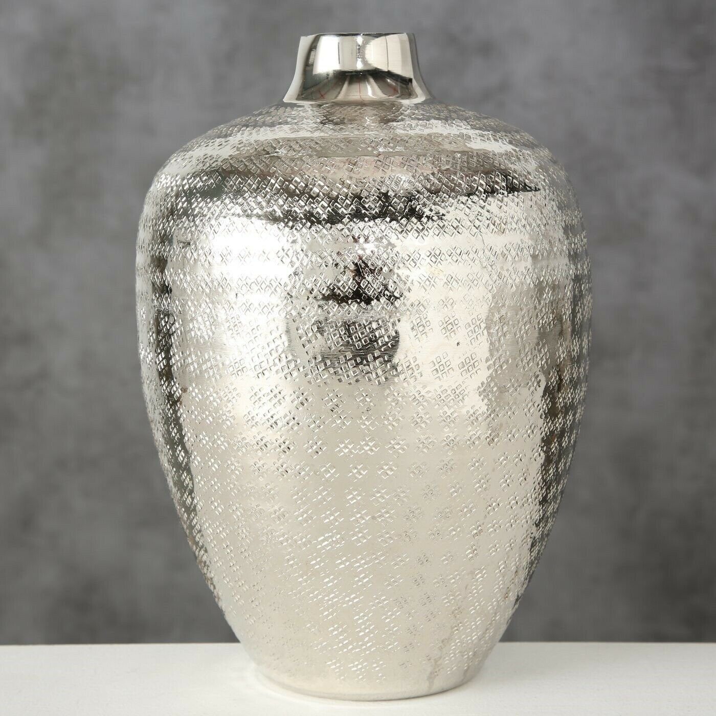 Meinposten Dekovase Vase silber Metall 25 günstig online kaufen