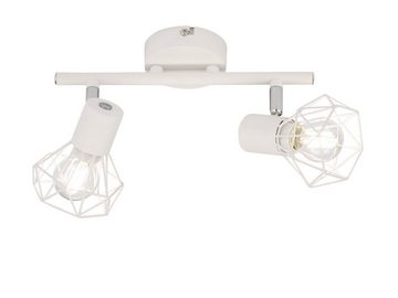 meineWunschleuchte LED Deckenleuchte, schwenkbar, LED wechselbar, Warmweiß, Gitterlampe Decken-Strahler, Industrial Strahlerleiste Innen 25cm lang