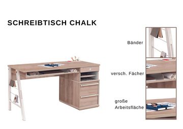 Cilek Kinderschreibtisch Chalk, Breite 114 cm, Stifteköcher, Große Fächer