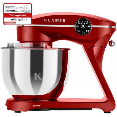 KLAMER Küchenmaschine KLAMER Küchenmaschine 1800W, Knetmaschine mit 6 Liter Edelstahl Schüs…