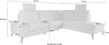 ADA trendline Ecksofa, inkl. Kopfstützen, wahlweise mit Relaxfunktion, Breite: 267 cm