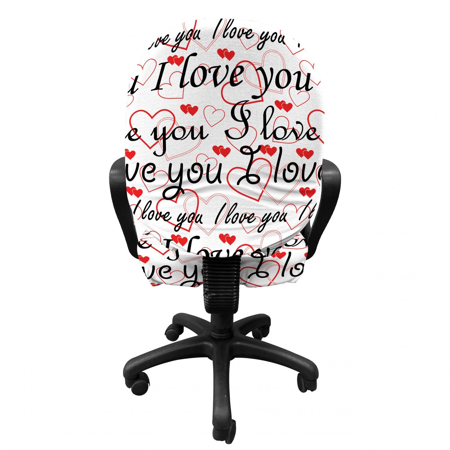 dich Abakuhaus, Bürostuhlhusse dekorative liebe aus Ich Kalligraphie-Herzen Schutzhülle Stretchgewebe,