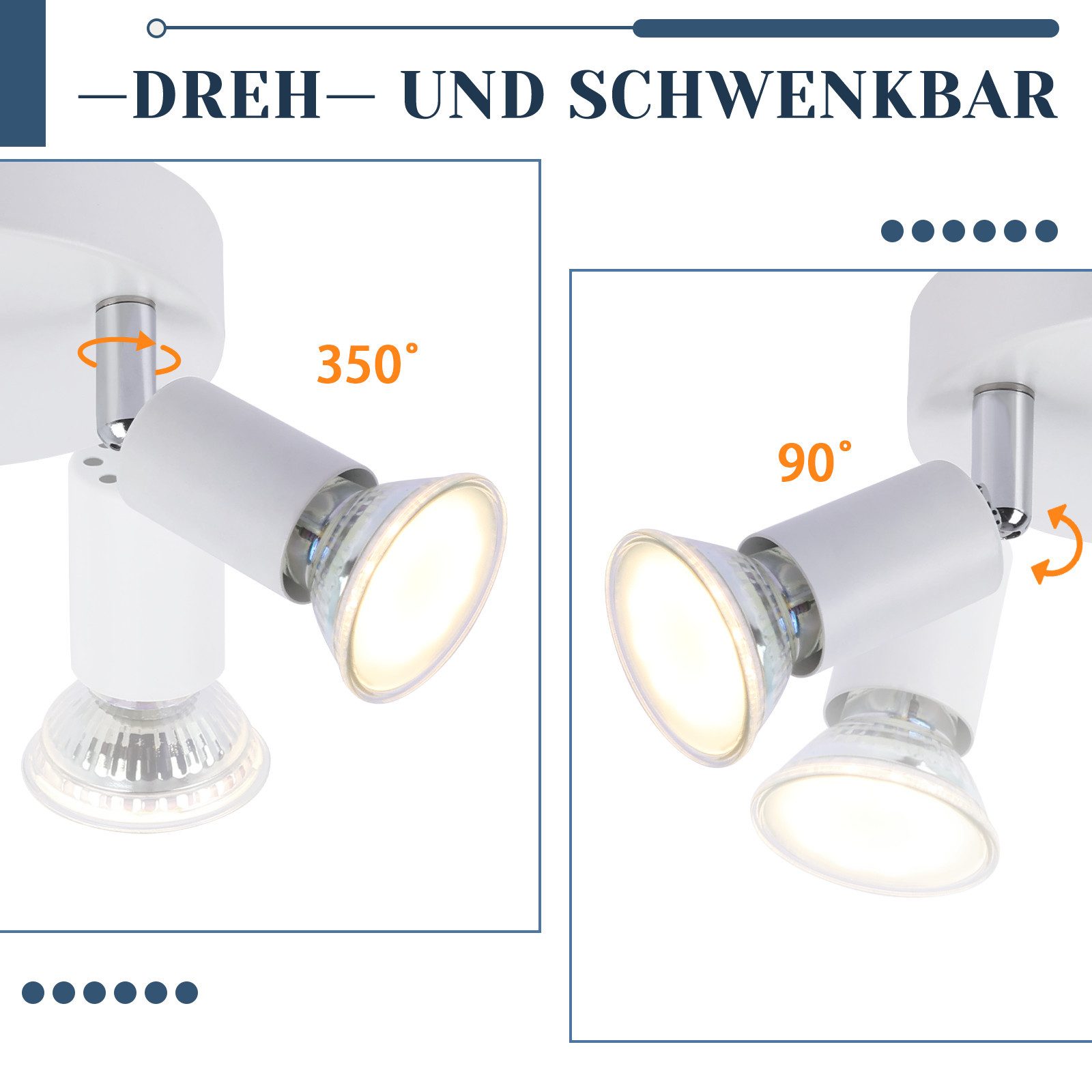 Nettlife Deckenstrahler Küchenlampe GU10 Rund Schlafzimmerlampe günstig online kaufen