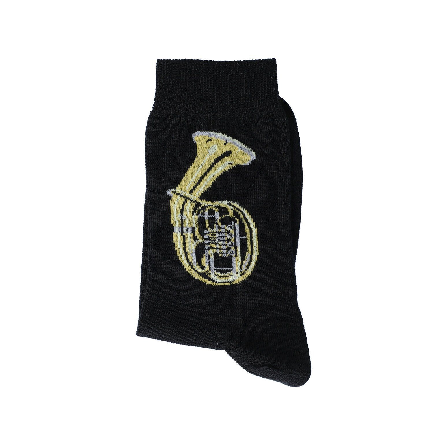 Musikboutique Freizeitsocken (1-Paar) 39/42 mit Gr. schwarze eingewebtem Tenorhorn Socken