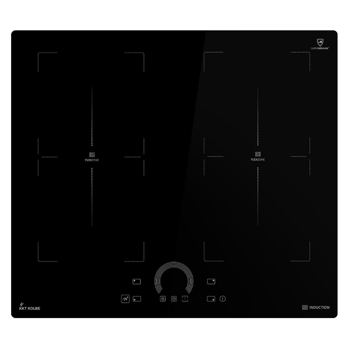 KKT KOLBE Induktions-Kochfeld IH85904FZ, Herdplatte / 60 cm / Kochmulde / 9 Stufen / 4 Zonen / Flex-Zonen