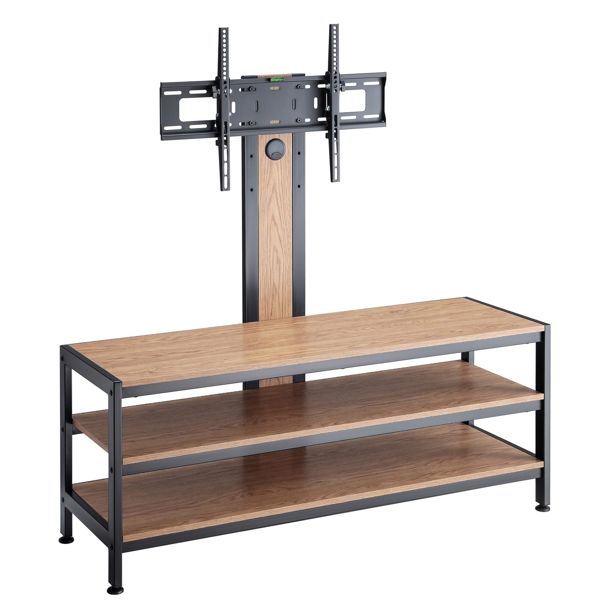 pro.tec TV-Ständer, (bis 70 Zoll, »Stockholm« mit Fernsehtisch 120x40x108 cm Schwarz/Eicheoptik)