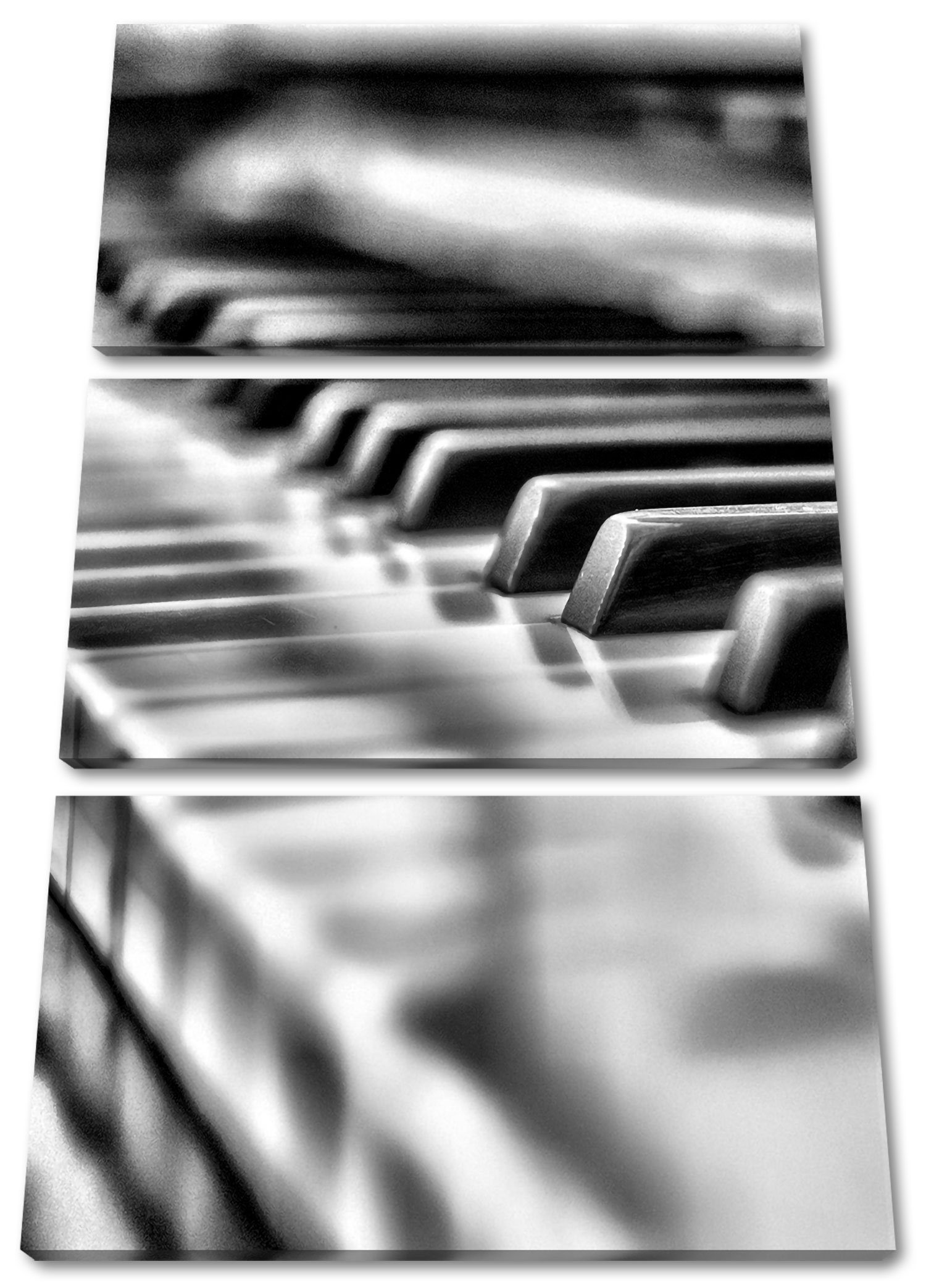 Pixxprint Leinwandbild Elegantes Klavier, Elegantes Klavier 3Teiler (120x80cm) (1 St), Leinwandbild fertig bespannt, inkl. Zackenaufhänger