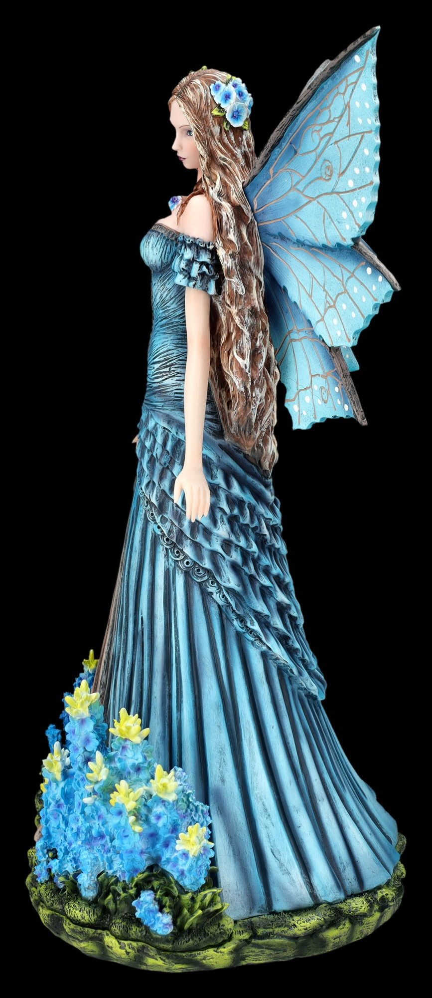 Figuren Shop GmbH Fantasy-Figur Elfen Figur blau - Lavendel Fee magische Dekofigur Fantasy Dekoration