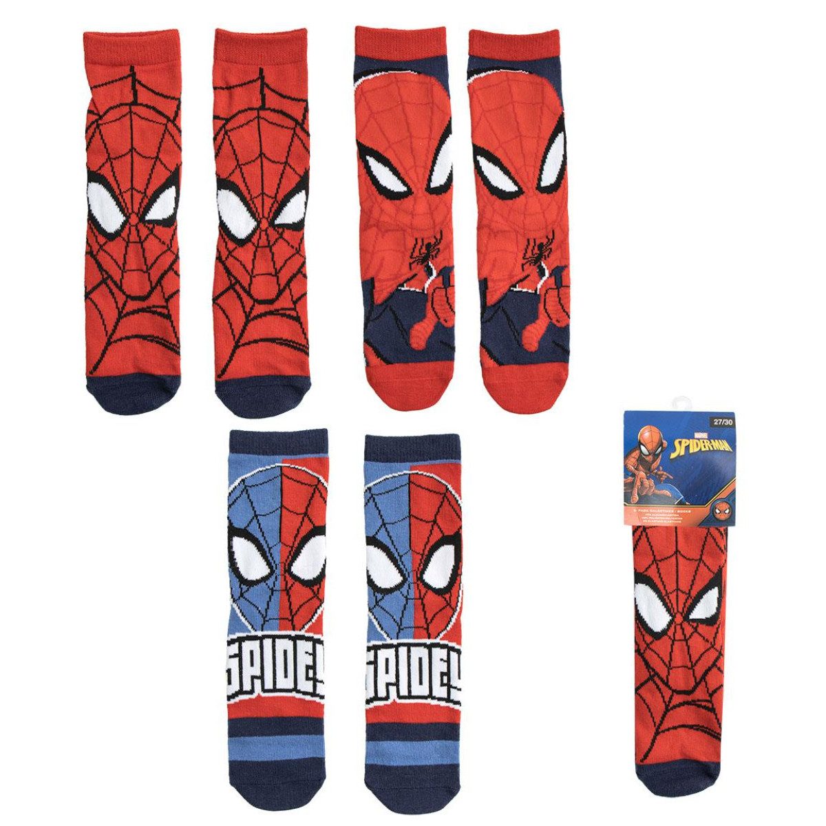 Socken Marvel Spiderman Socken 3er Pack Kinder Baumwollsocken Jungen