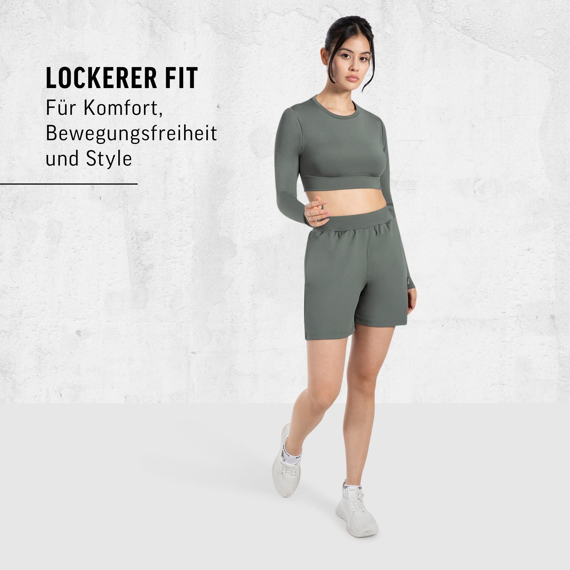 Smilodox Shorts Corry, lockere Freizeithose mit breitem Bund & Eingrifftaschen Radlerhose weiches Material, Bequeme Sommershorts, Alltag Relax