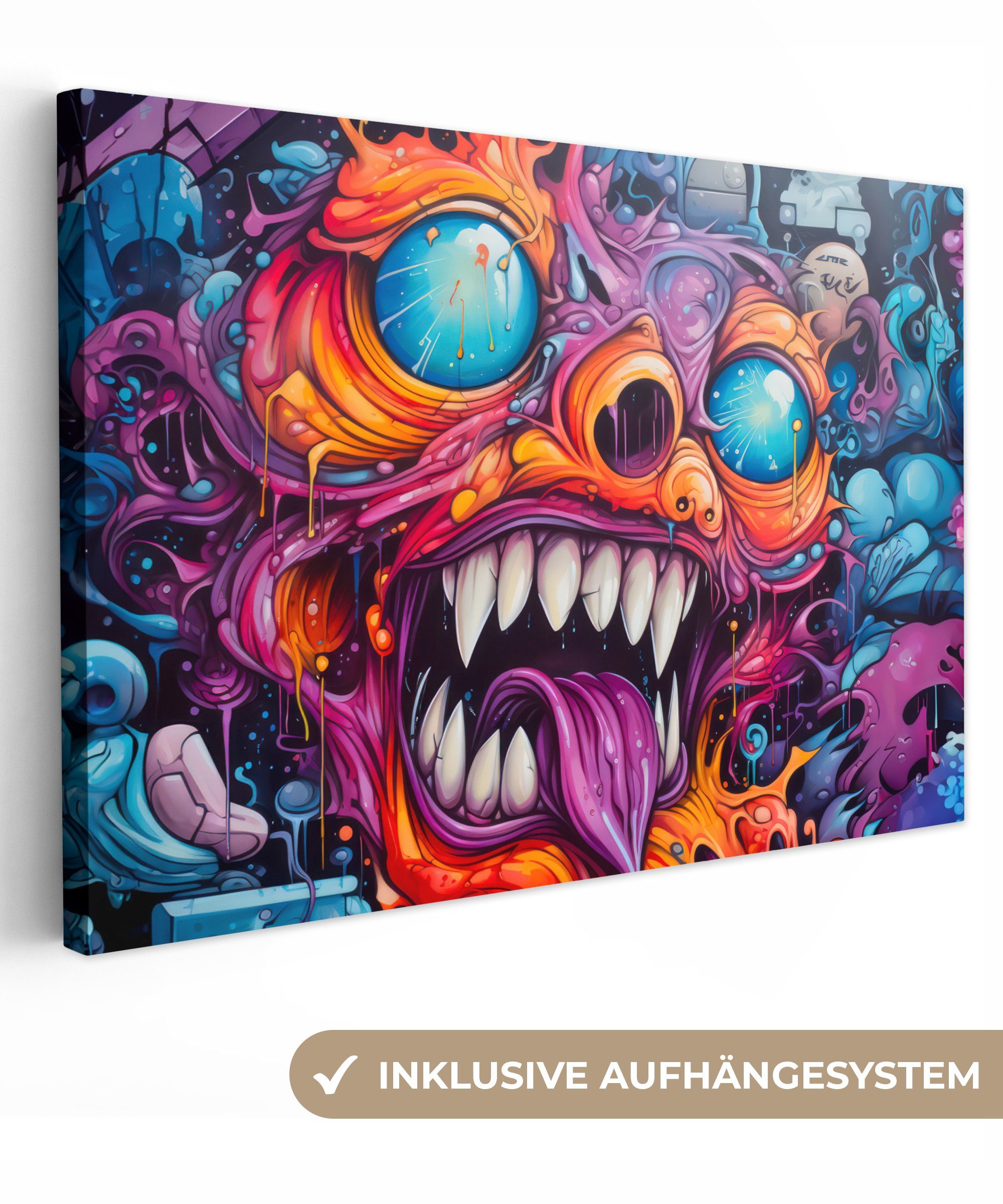 OneMillionCanvasses® Leinwandbild Monster - Graffiti - günstig online kaufen