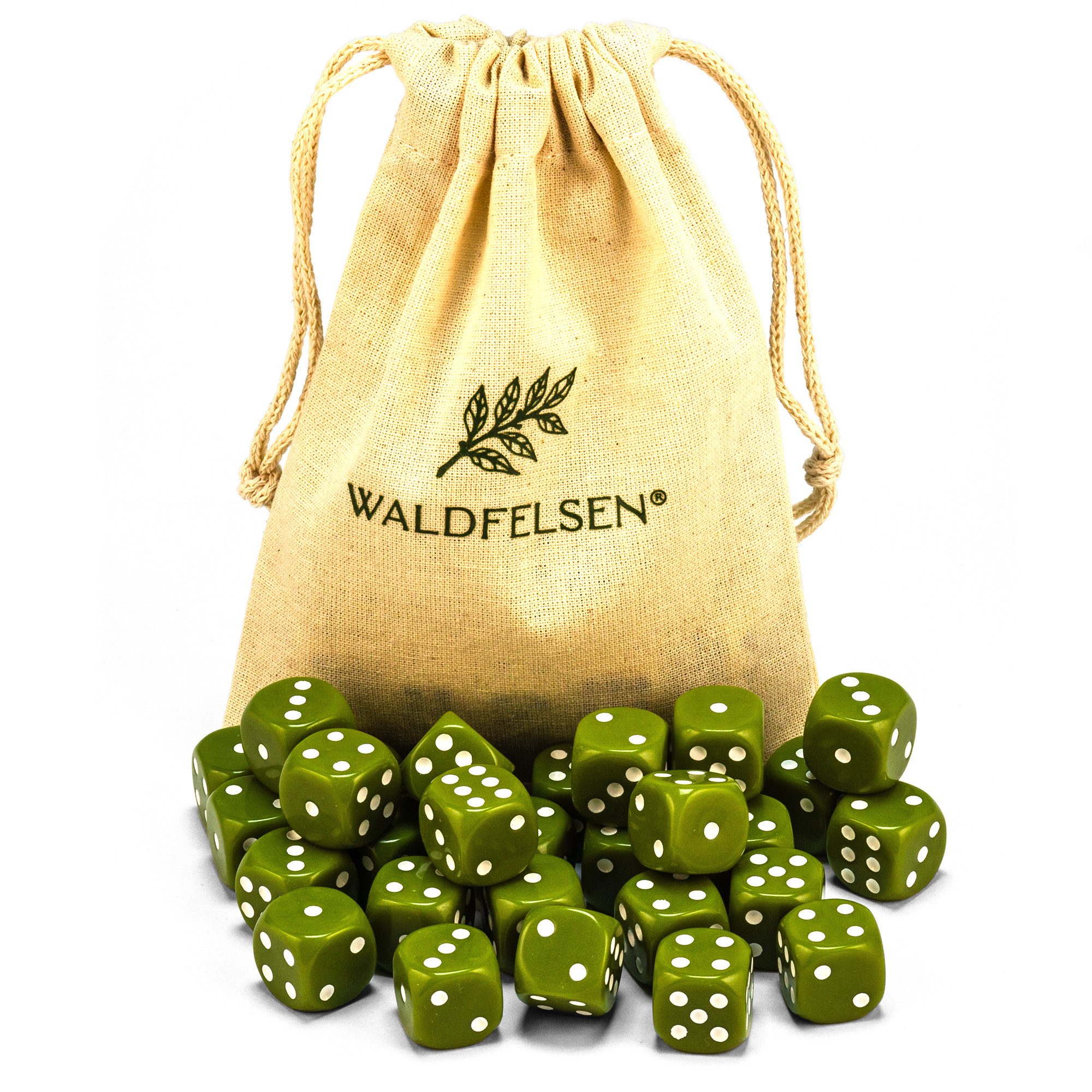 Waldfelsen Spiel – 2-50 Stk Standard Spielwürfel 16 mm Acrylwürfel Würfel bunt, Spielmaterial, Verschiedene Farben