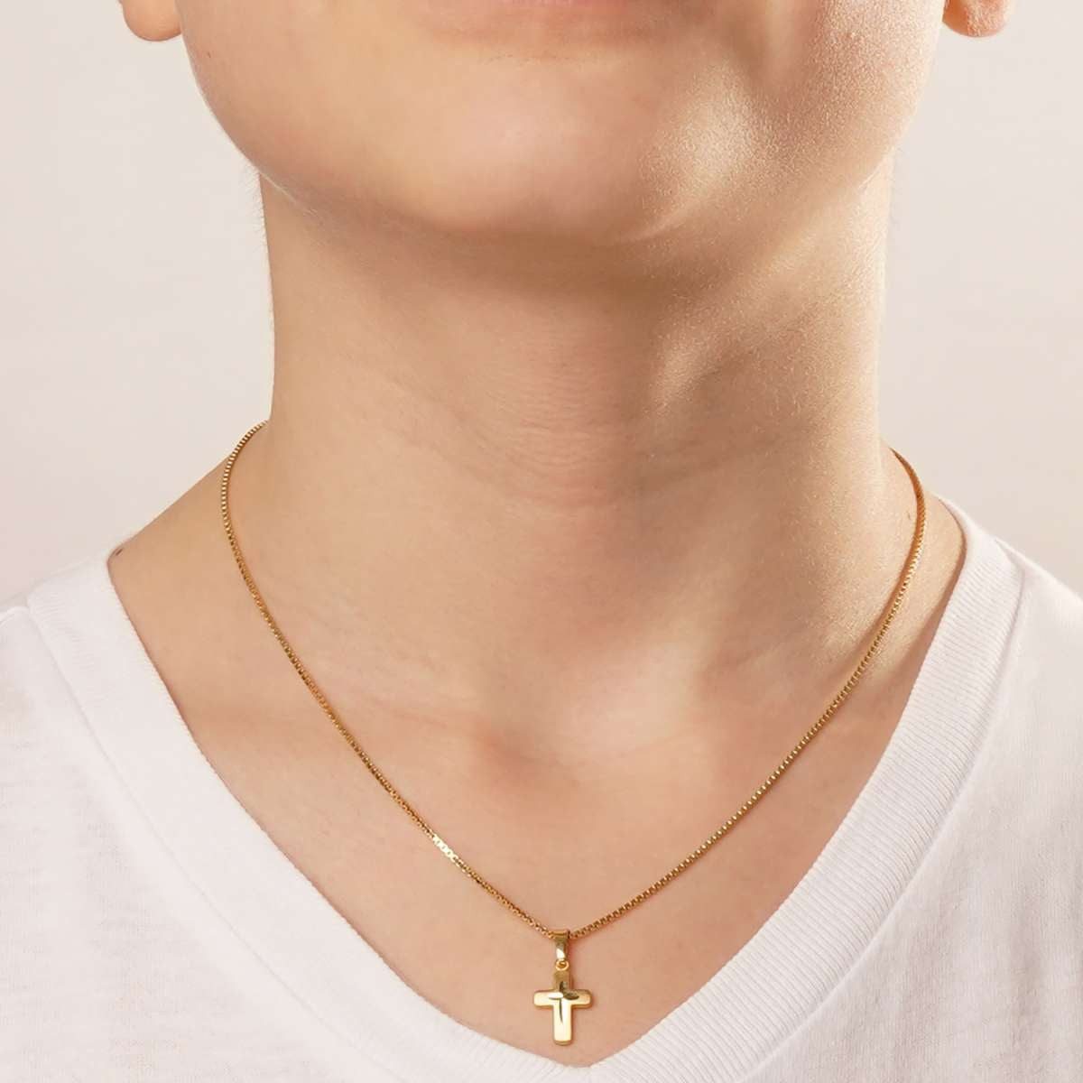 trendor Kreuzanhänger 21316, Kinder Kreuz-Anhänger Gold 585 / 14K 12 mm – Bild 5 von 5