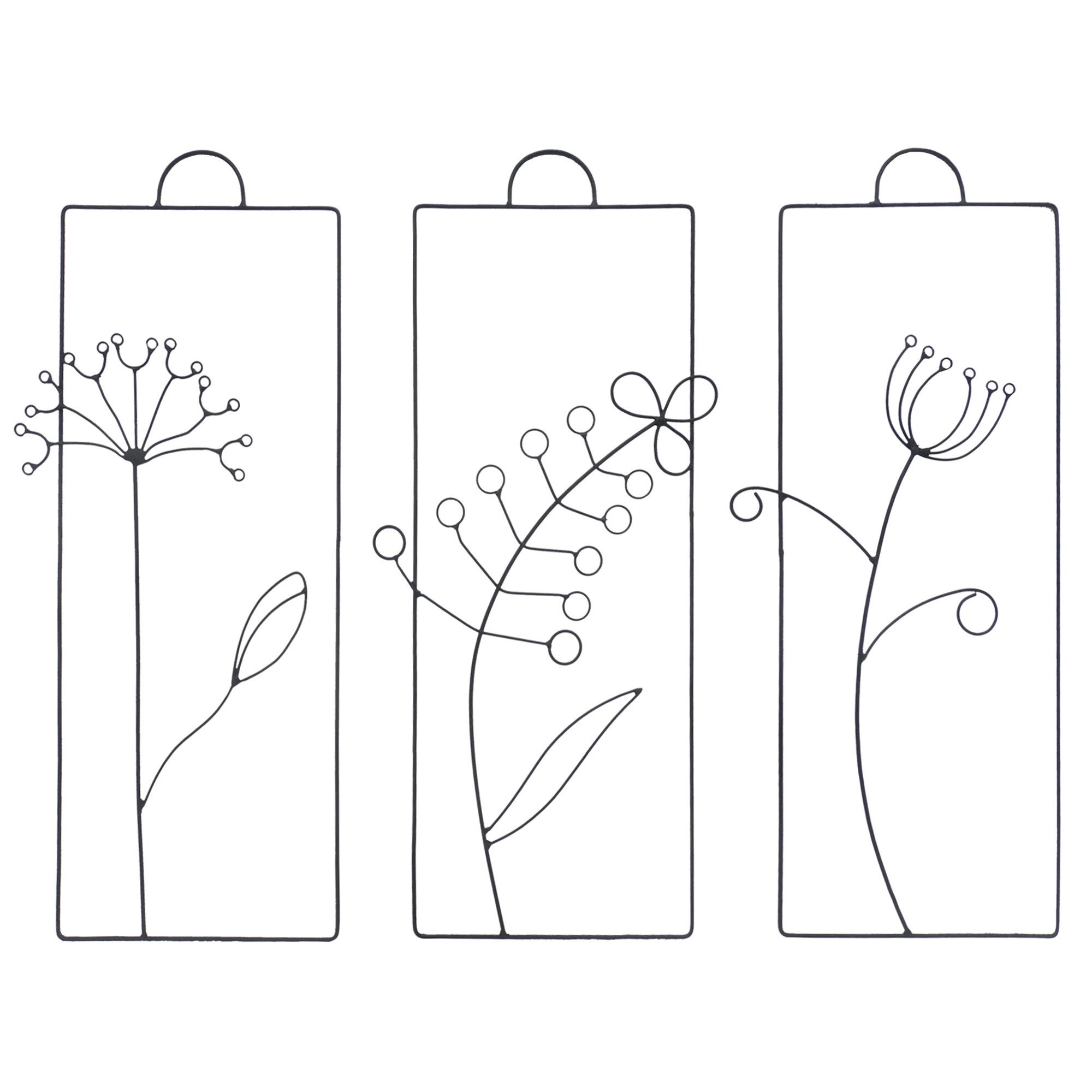 UNUS HOME Wanddekoobjekt 3er Set Wanddeko Blumen Metall, filigrane Deko (3e günstig online kaufen