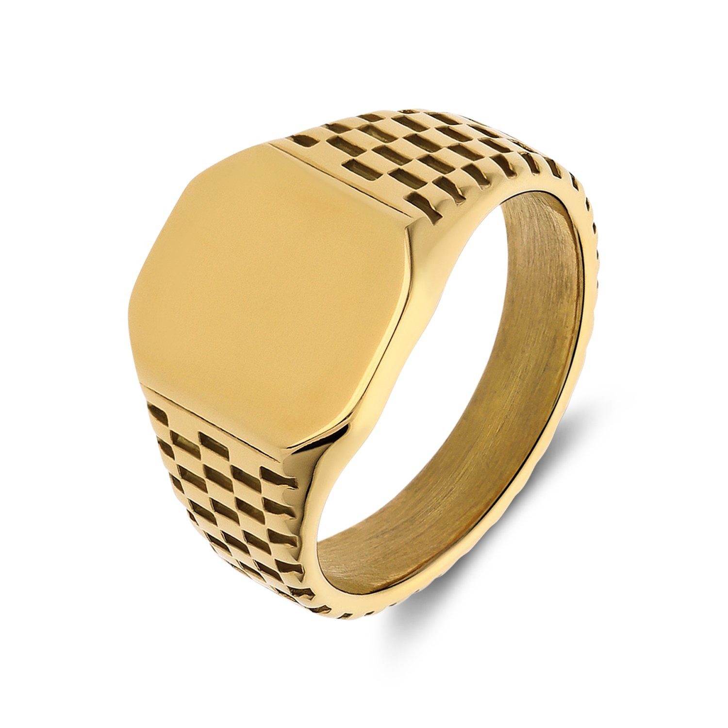 LUCARDI Siegelring Ring - Stahl - Gold - Herren
