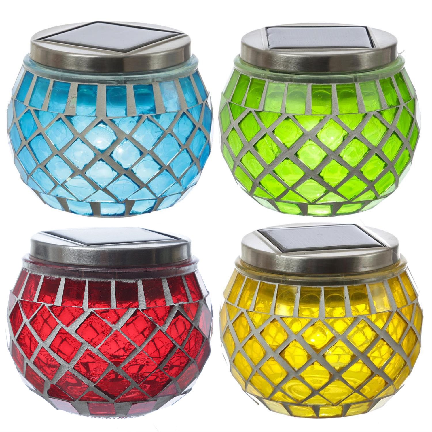 MARELIDA LED Solarleuchte Solar Windlichter Mosaik Solargläser Mosaikleucht günstig online kaufen