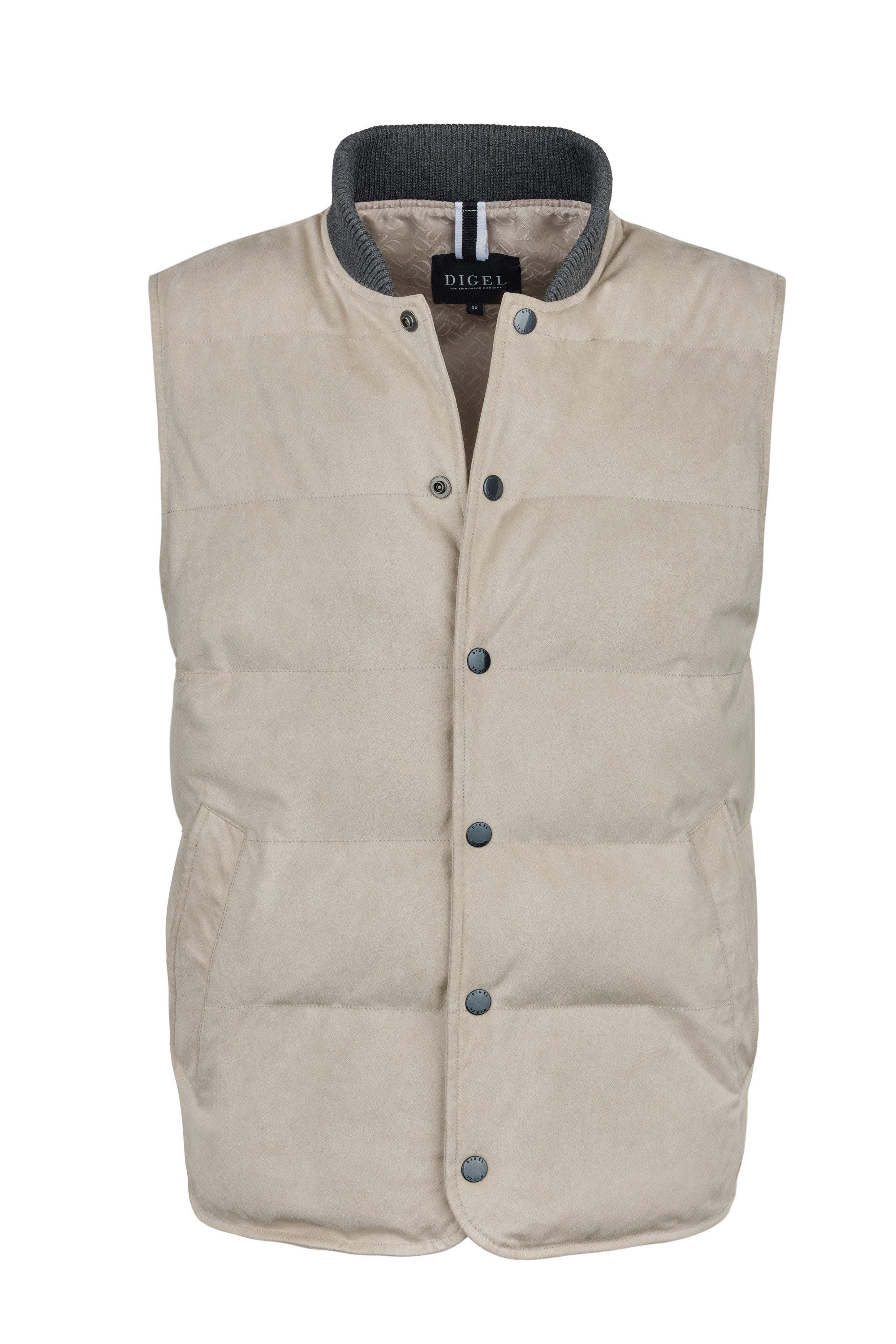 Digel Steppweste Erie (1-tlg) Doppelt gerautes Suede, Sorona® Fiber Down Füllung, wasserabweisend