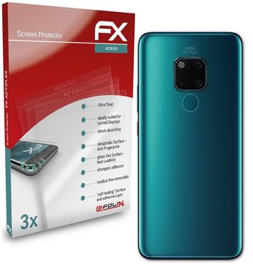 atFoliX Schutzfolie Displayschutzfolie für Huawei Mate 20 Back cover, (3 Folien), Ultraklar und flexibel