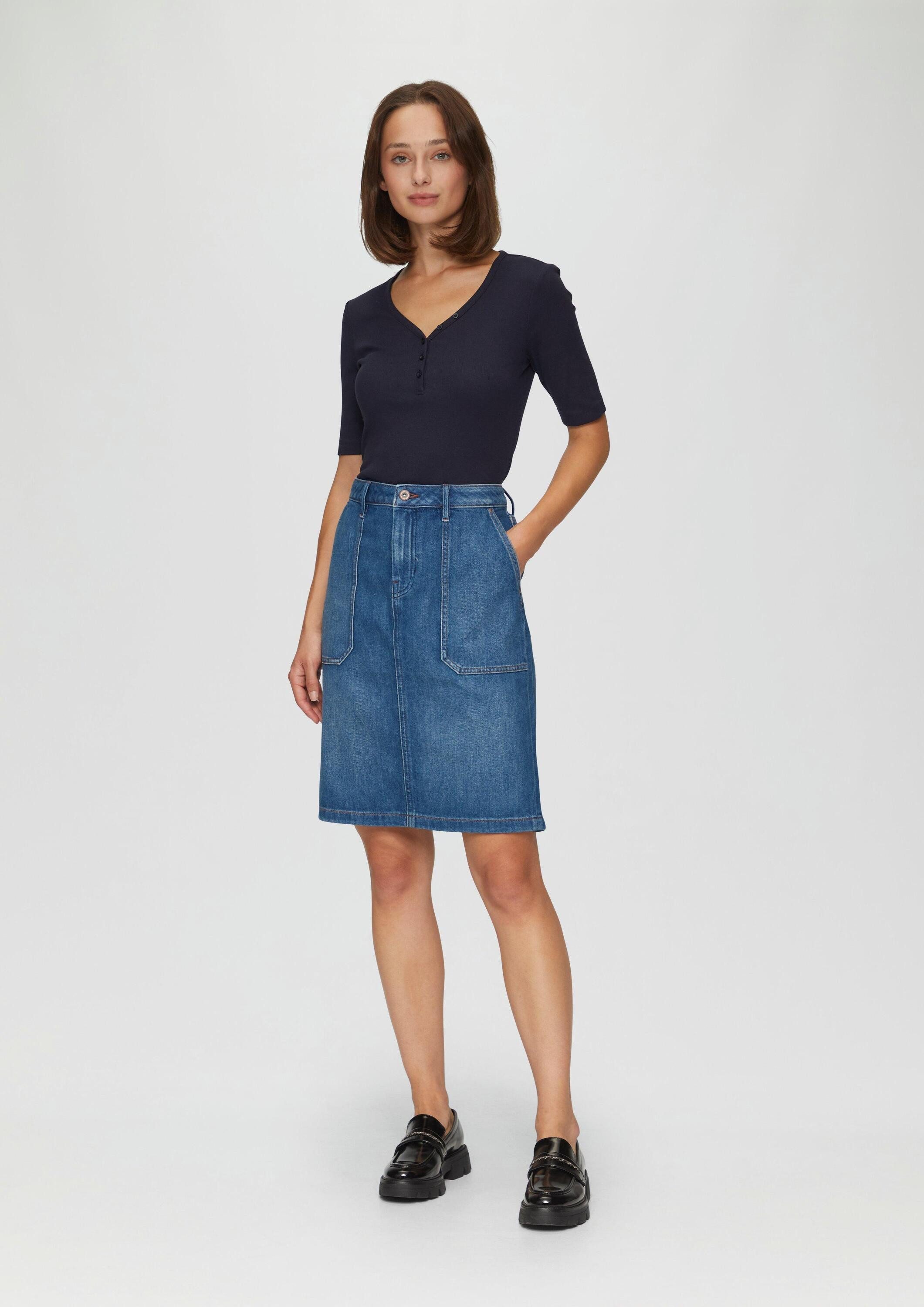 s.Oliver Minirock Rock Kurzer Jeansrock mit aufgesetzten Taschen