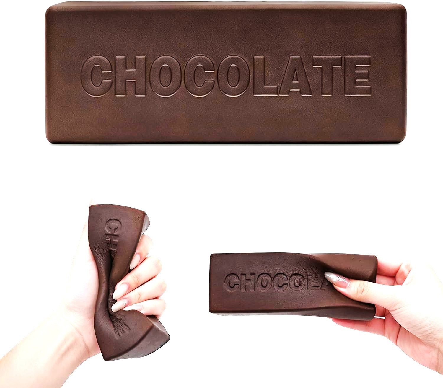 meytrade Knete Quetschspielzeug, Trend Butter Chocolate, Squishy Schokolade braun, Anti-Stress Schokoladenriegel für Büro & Schule