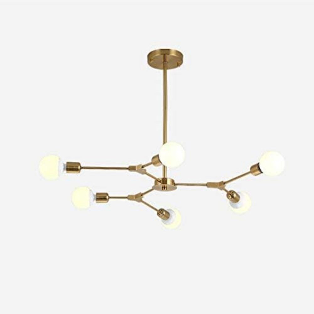 POPOLIC Kronleuchter Moderner 6-flammiger Sputnik-Kronleuchter mit verstellbaren Armen, geeignet für Flure, Restaurants, Küchen und Arbeitszimmer