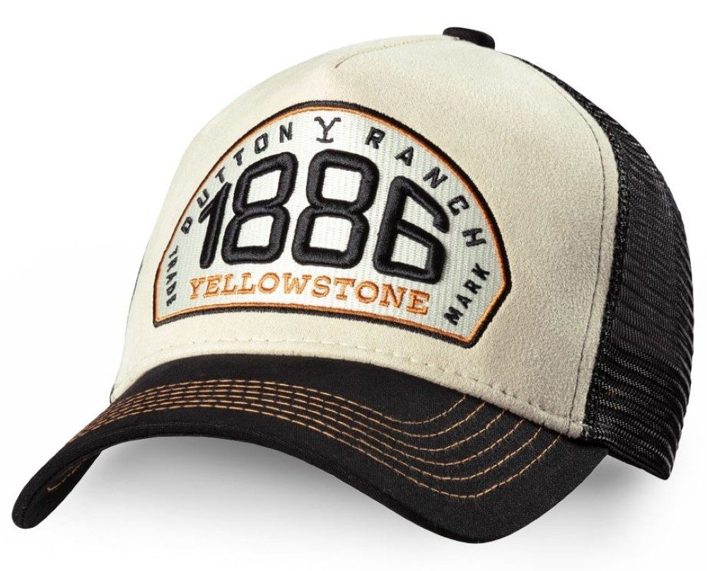 Stars & Stripes Baseball Cap Yellowstone 1886 Western Basecap in Lederoptik