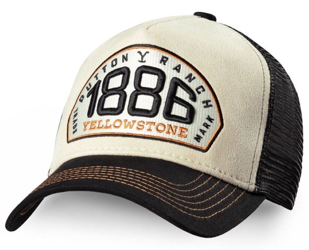 Stars & Stripes Baseball Cap Yellowstone 1886 Western Basecap in Lederoptik