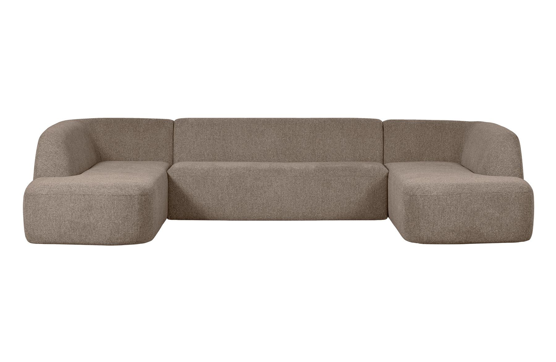 - BePureHome U-Form Sloping Sofa - freistellbar Hellbraun, Ecksofa Chenille