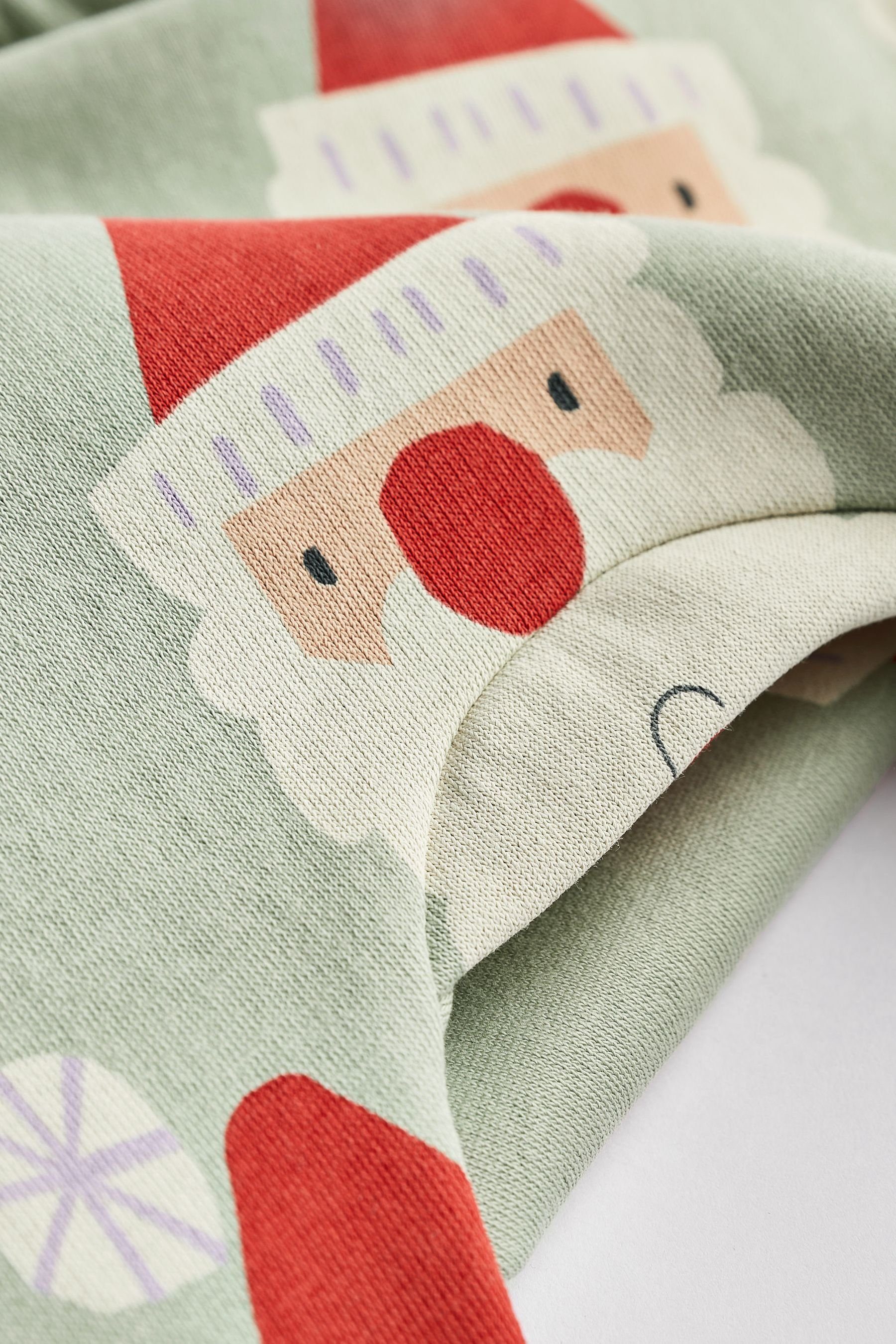Next Sweatanzug 2-teiliges Baby-Set Christmas Santa mit Sweatshirt Mint (2-tlg) Green Jogginghose und