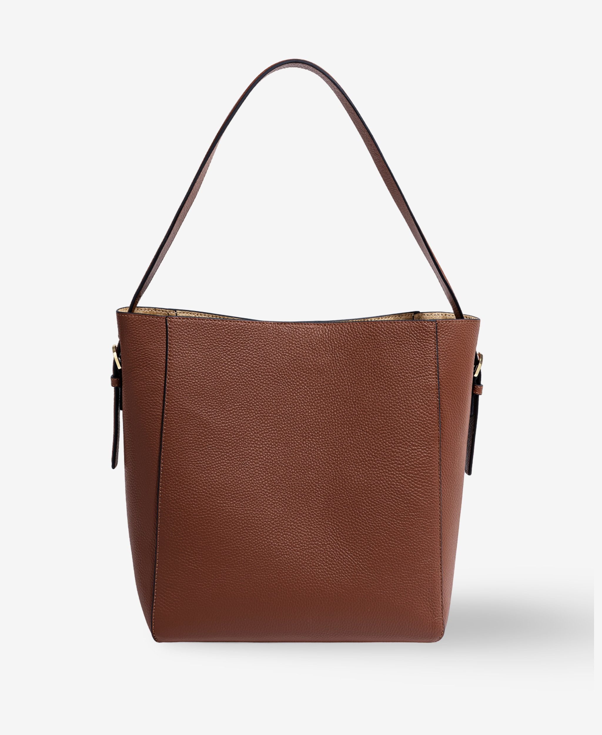 GLAMIRA Schultertasche Lysandra Braune Schultertasche (Set, 2-tlg., mit Geldbörse), echt Leder