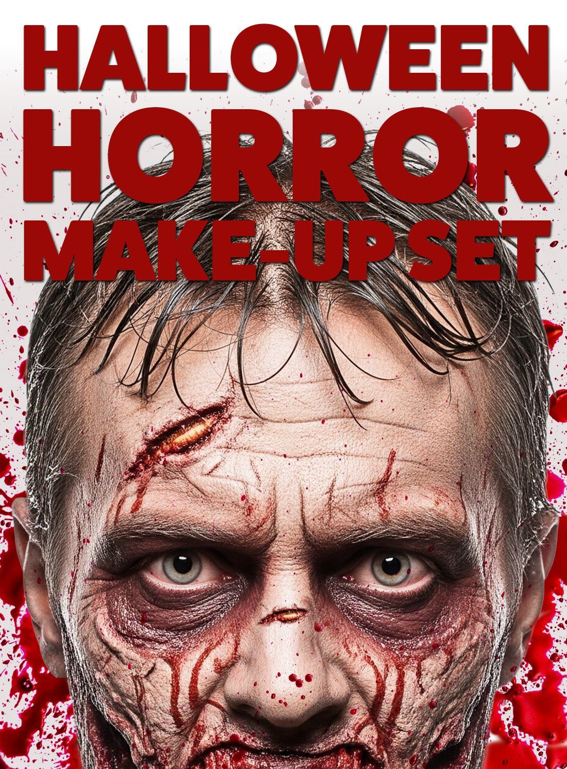 Metamorph Theaterschminke Make-up Set - Zombie Vampir Halloween Horror Kostü, Horror Schminkset mit Blut, Wundschorf und Schminkfarben für alle Zom