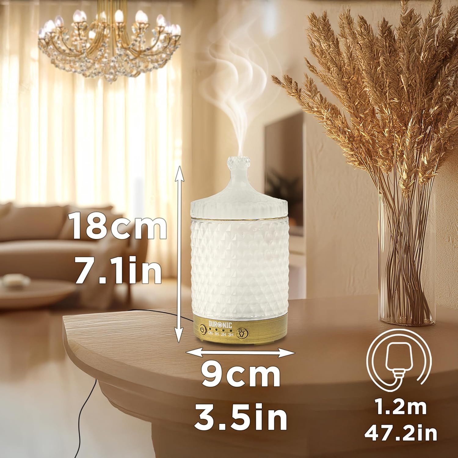 Duronic Raumduft AD31 Aroma Diffuser mit 100 ml Wassertank, Diffusor für ätherische Öle