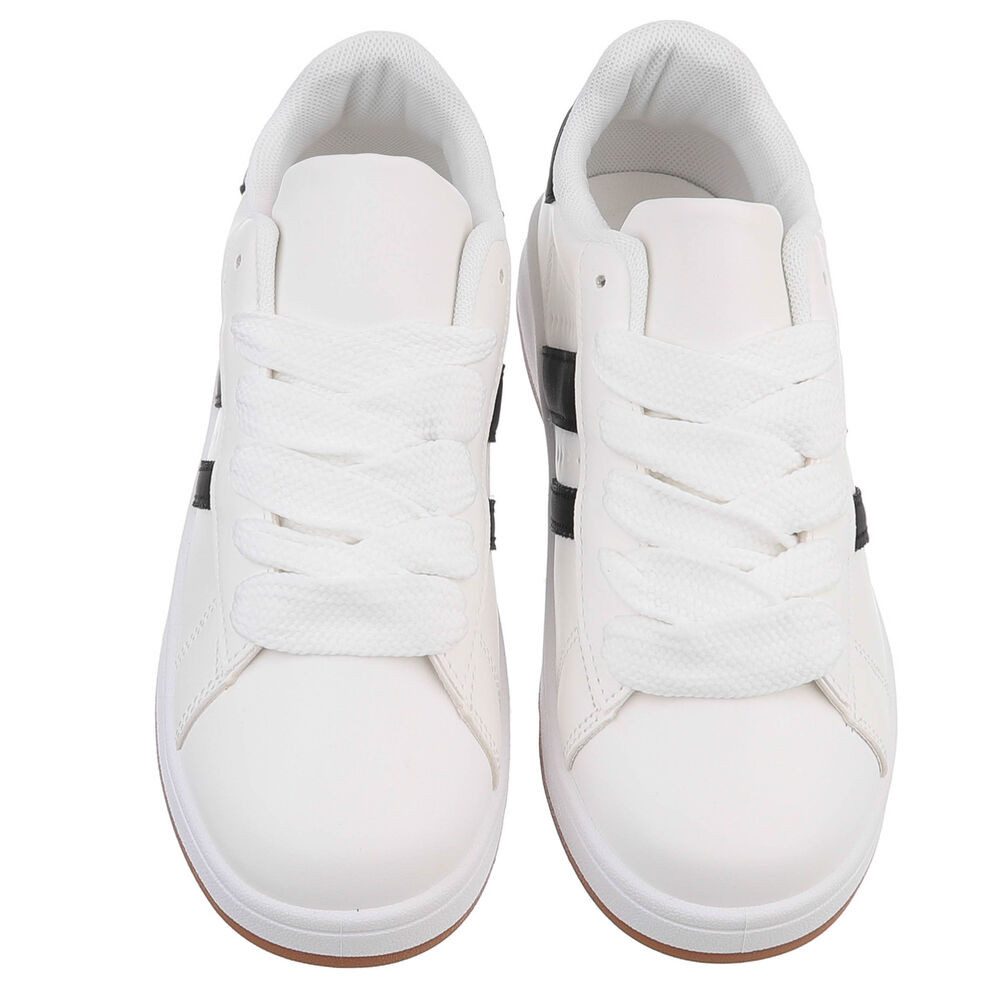 Ital-Design Sportlicher Freizeitschuh für Damen, komfortabel und stylish Sneaker (91512459) Keilabsatz/Wedge Sneakers Low in Weiß – Bild 4 von 5