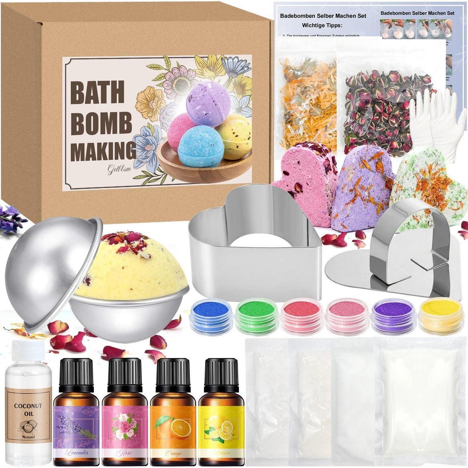 LuxusKollektion Kreativset Badebomben DIY Set mit Formen, Spa & Geschenk