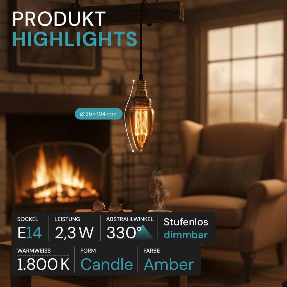 LUXULA LED-Leuchtmittel LUXULA LED-Leuchtmittel E14 3 W 1800 K Warmweiß, E14, Warmweiß