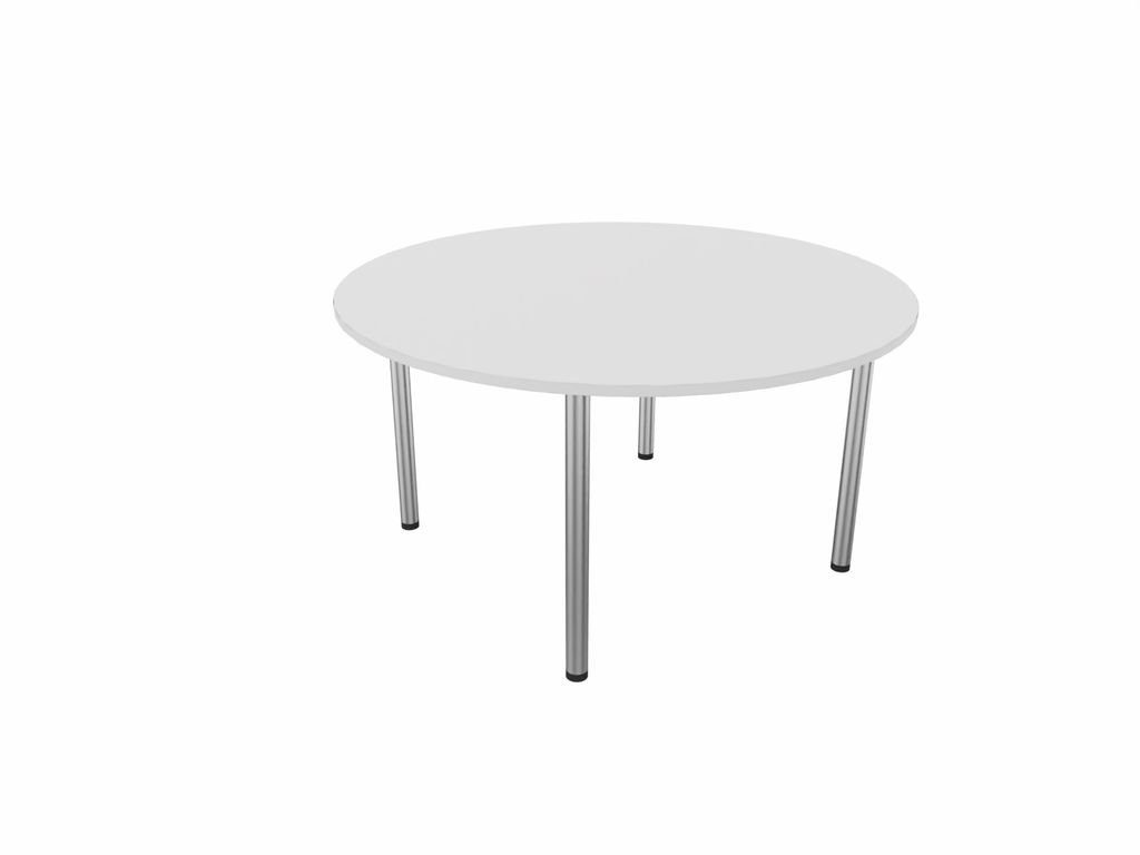 120-160 Konferenztisch, Ø cm, Konferenztisch Weiß Rundrohr-Gestell, E10 Nowy Styl Durchmesser: