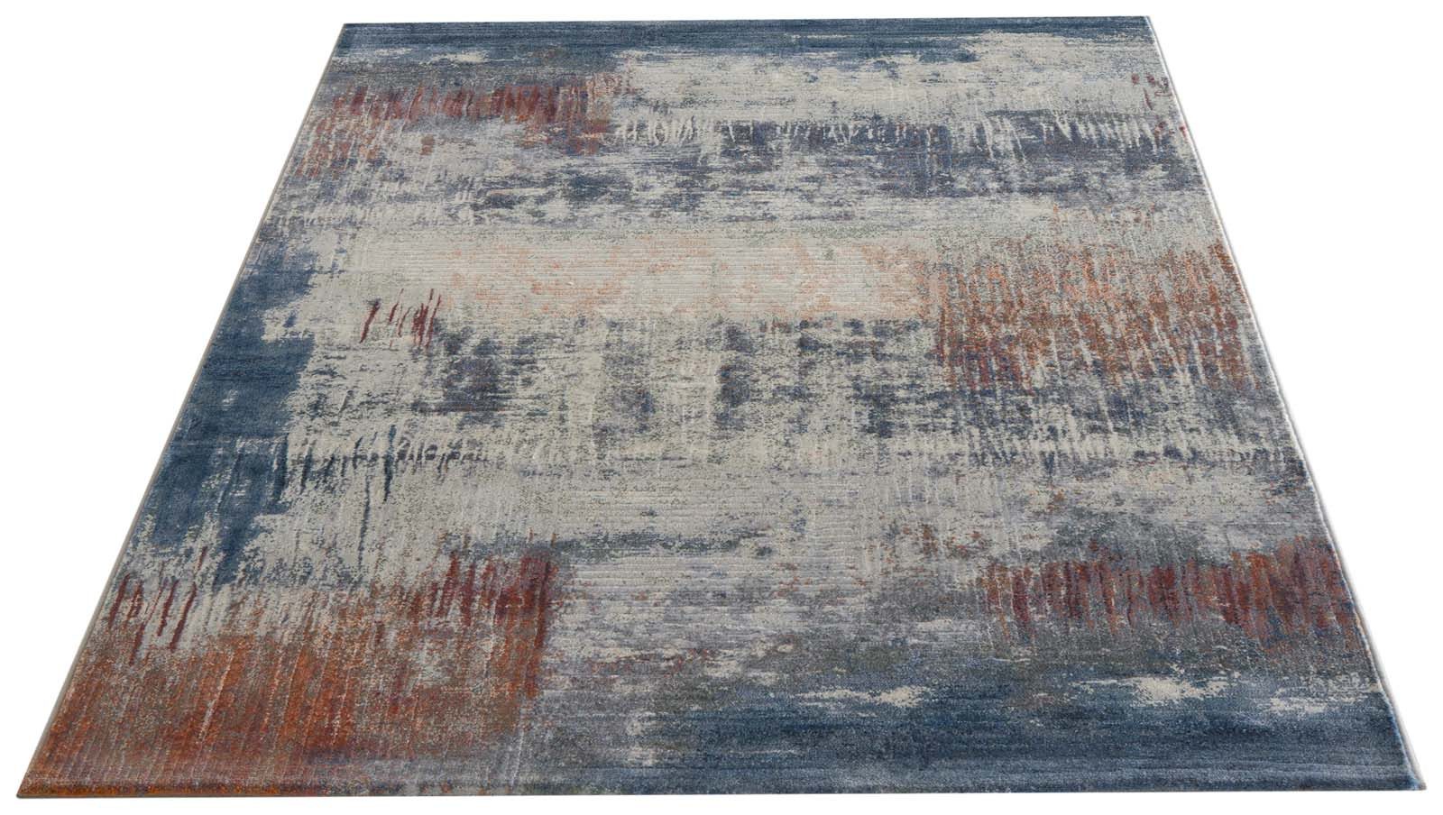TaraCarpet Teppich Vintageteppich Argo 63393 Vintage, rechteckig, Höhe: 14 mm, Vintage Design in blau und grau Töne schwere Qualität 80x150 – Bild 3 von 5