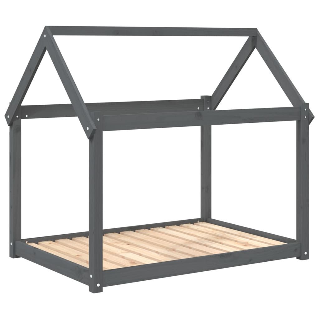 vidaXL Tierbett, Hundebett Grau 111x80x100 cm Massivholz Kiefer