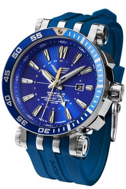 Vostok Europe Automatikuhr Automatik GMT Energia Rocket Blau 2 Bänder