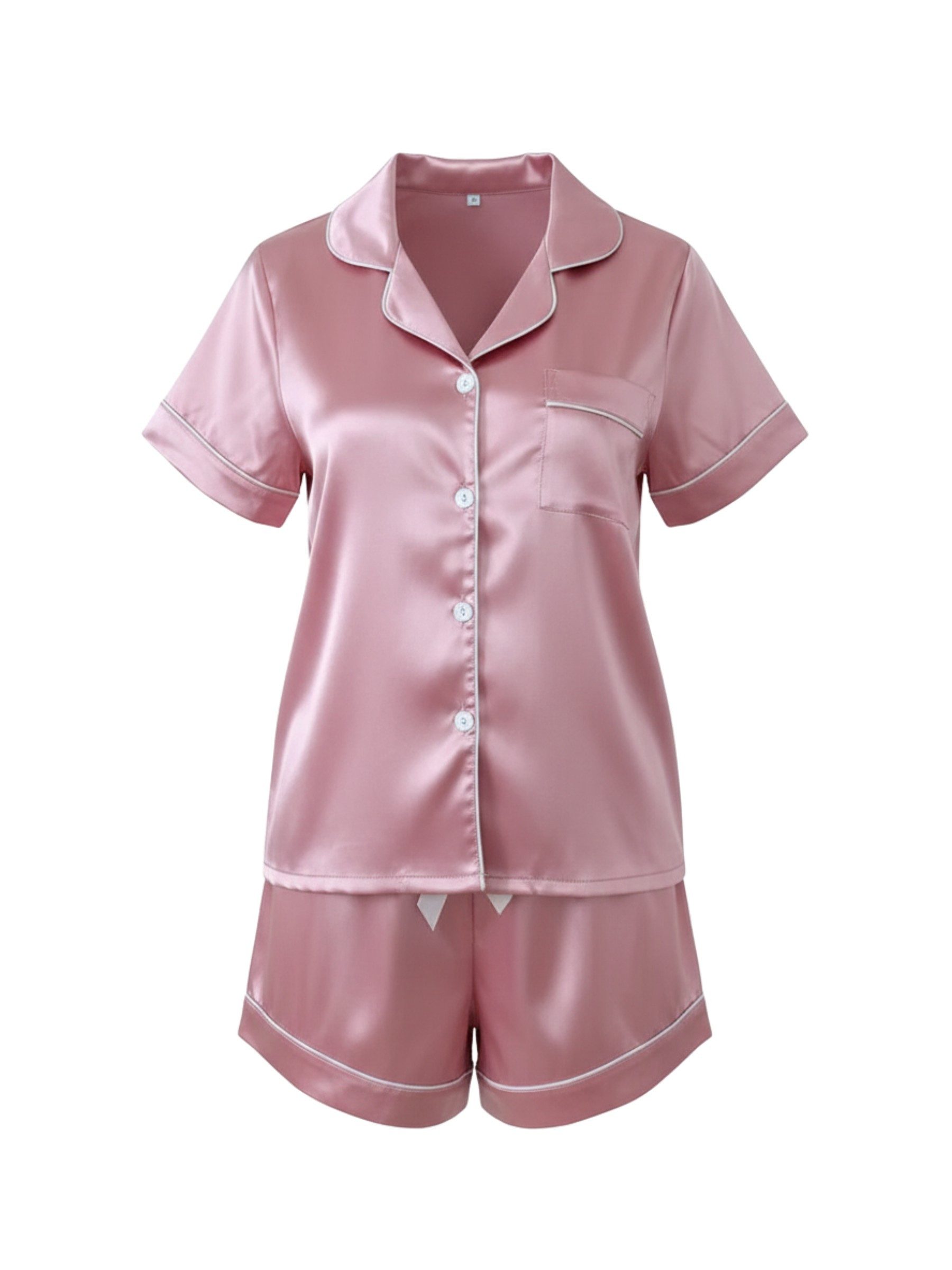 Elegant Love Shorty Damen Satin Pyjama Set – elegante Sommer Nachtwäsche & günstig online kaufen