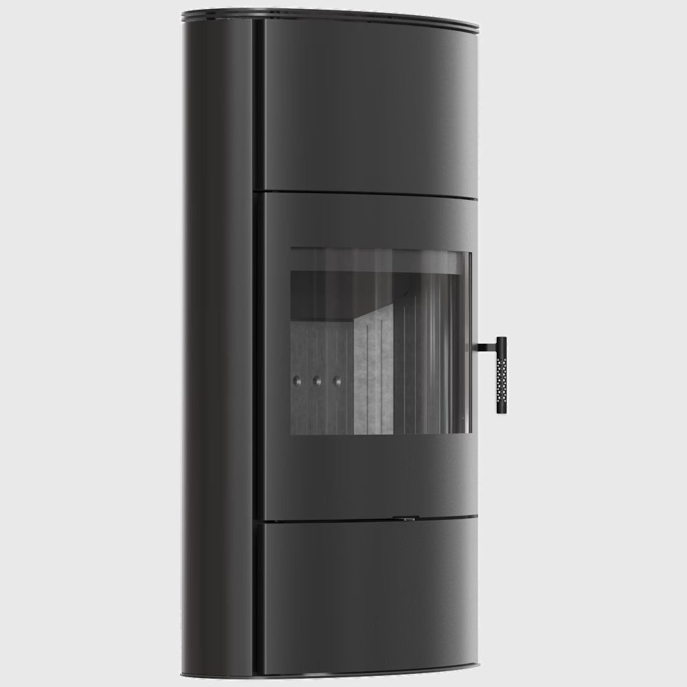 Kratki Kaminofen Kaminofen KRATKI AB/S/2/ROLLO Hoch Ø 150 10 kW schwarze BK, 10 kW