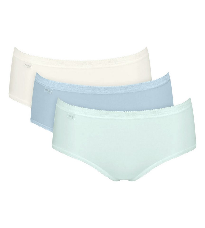 sloggi Midislip Basic+ Midi (3er Pack) perfekter Sitz, besonders weiche Nähte, Cotton-Mix, Multipack