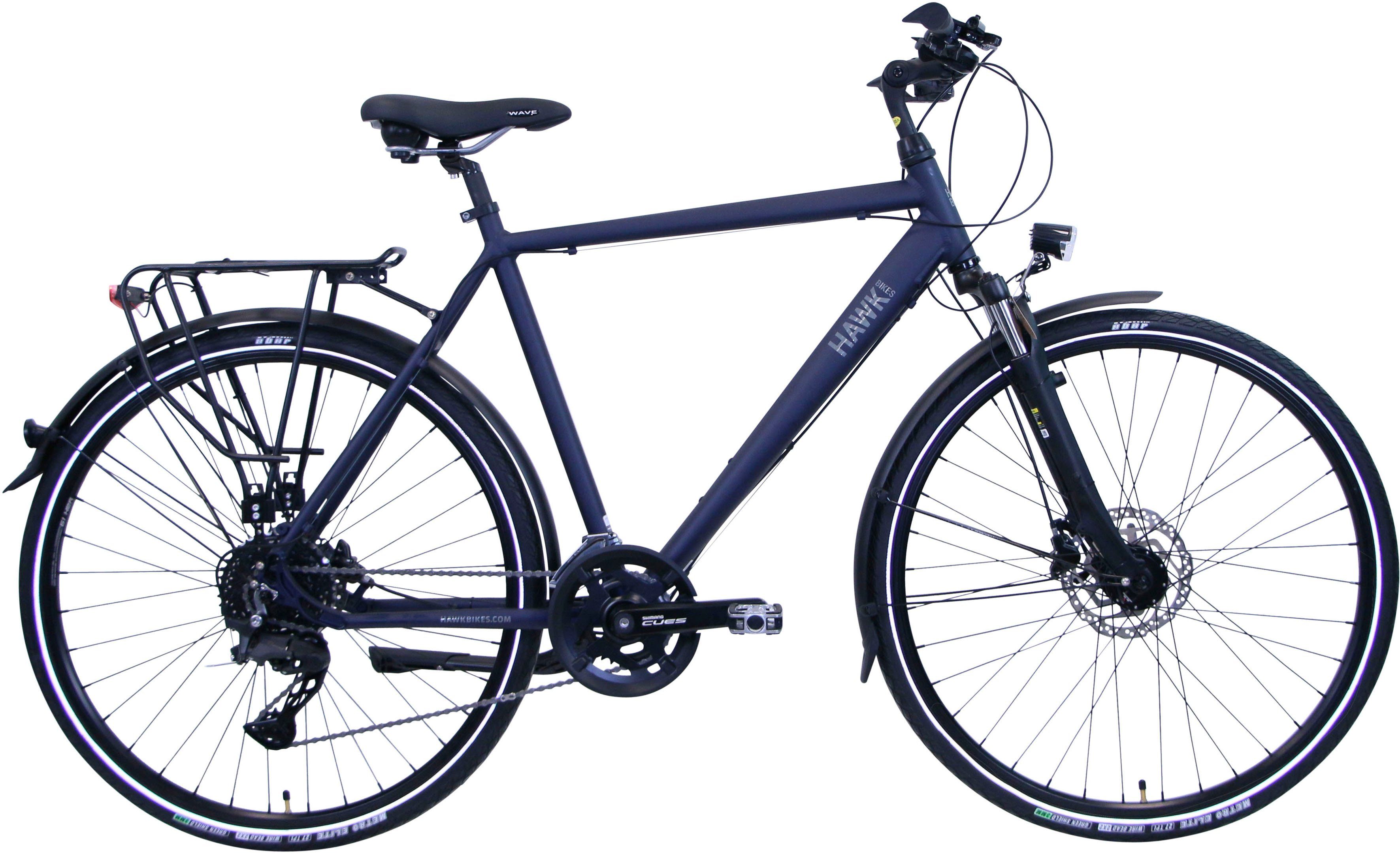 Bikes CUES HAWK Shimano Deluxe Gang Trekkingrad Ocean Trekking Gent Schaltwerk HAWK Blue, 20 Shimano