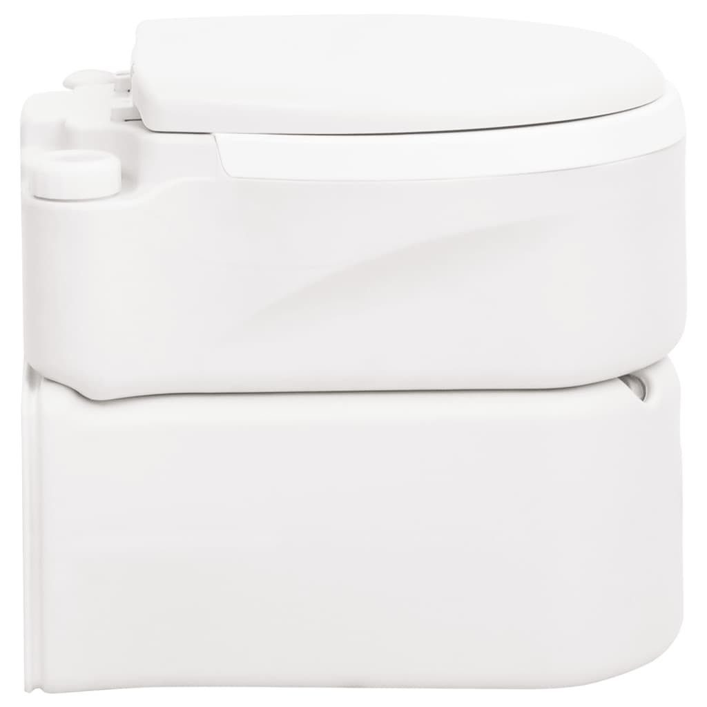 vidaXL Campingtoilette Camping-Einbautoilette Weiß 24+17 L HDPE & PP