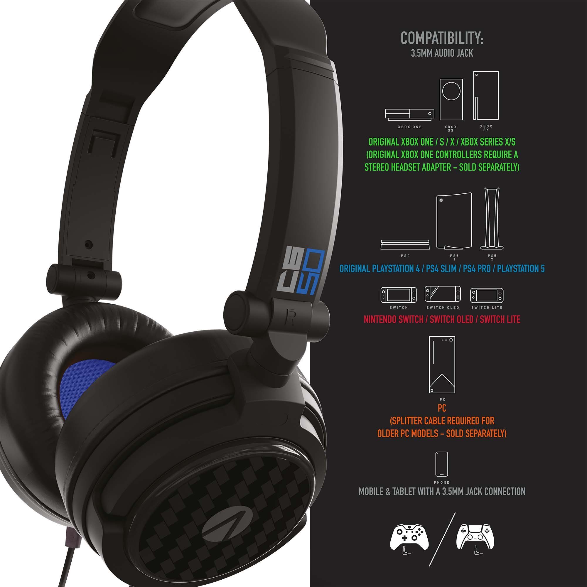 Stealth Multiformat Headset Gaming schwarz C6-50 Verpackung) Stereo-Headset (Plastikfreie Stereo