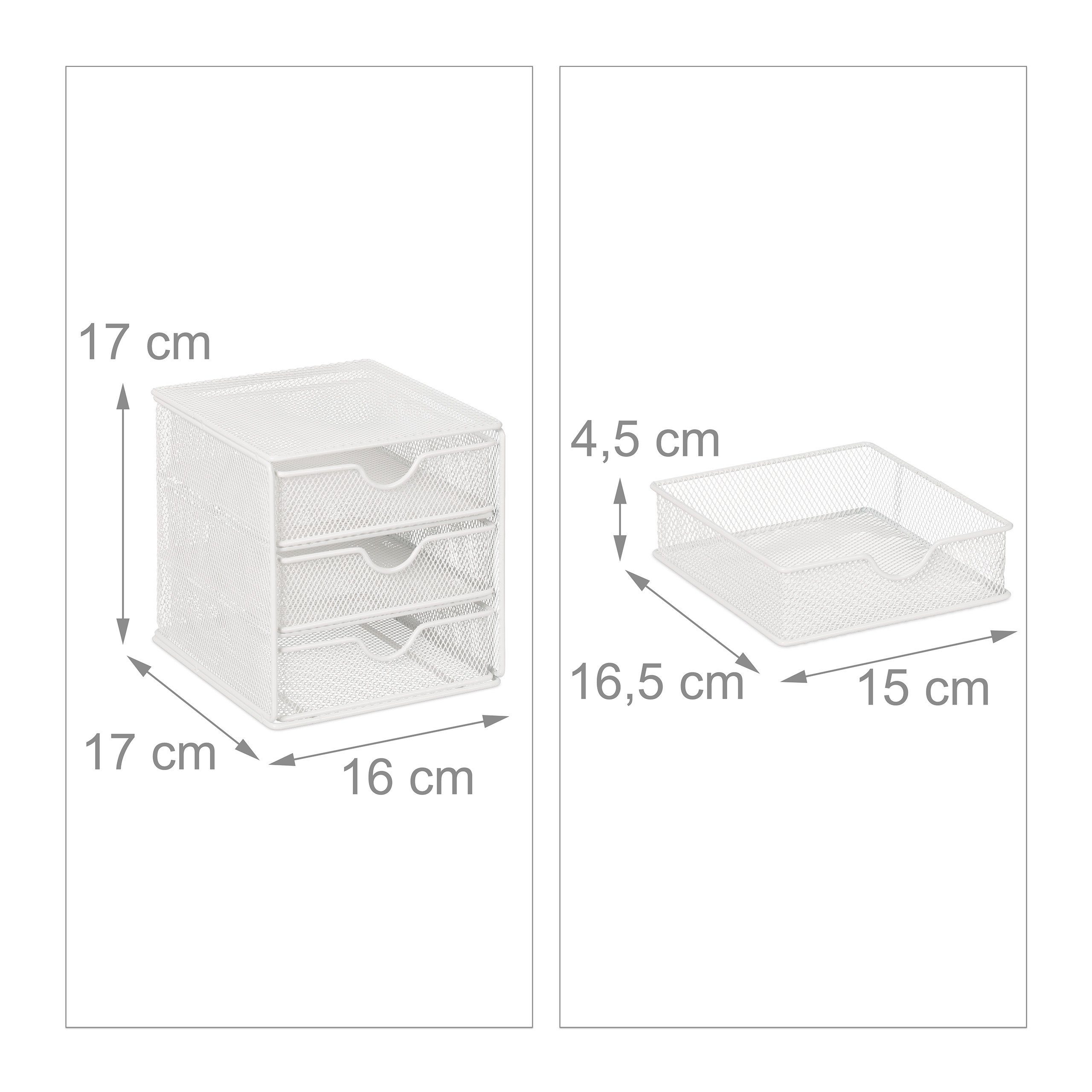 relaxdays Schubladenbox mit 3 Fäch